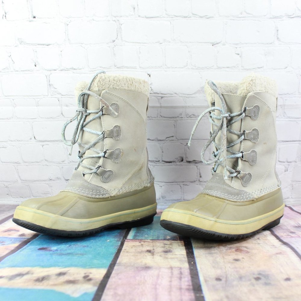 LL BEAN Lace-up Waterproof Winter Duck Boots Sz 8 - Picture 4 of 10